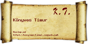 Könyves Timur névjegykártya